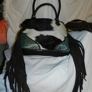 Myra Sierra Leather & Hairon Cow Print Tote Bag🆕 SHIPS FAST🏃‍♀💨⚡🚚